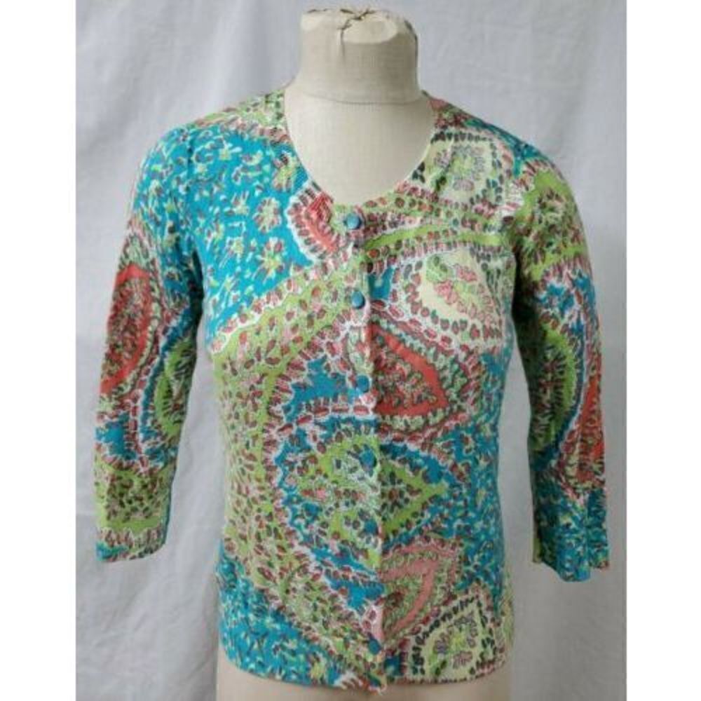Talbots Button Front Cardigan Multi Color Size Me… - image 1
